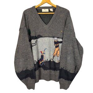 Vintage Arnold Palmer Golf Sweater XL – 90s Golf Scene Knit, Grandpa V-Neck